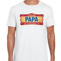 Vintage Super papa cadeau / kado t-shirt Wit