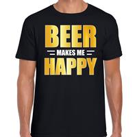 Bellatio Oktoberfest Beer makes me happy drank t-shirt Zwart