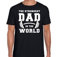 Bellatio The strongest dad in the world cadeau t-shirt Zwart