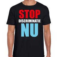 Bellatio Stop discriminatie NU protest t-shirt Zwart