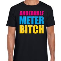 Bellatio Anderhalf meter bitch cadeau t-shirt Zwart