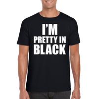 Bellatio I am pretty in black tekst t-shirt zwart heren - Zwart