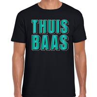 Bellatio Thuis baas t-shirt Zwart