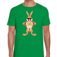 Bellatio Groen Paas t-shirt stoere paashaas - Pasen shirt voor heren - Pasen kleding