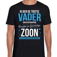 Bellatio Trotse vader / zoon cadeau t-shirt Zwart
