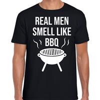 Bellatio Real men smell like bbq / barbecue t-shirt Zwart