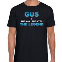 Bellatio Naam cadeau Gus - The man, The myth the legend t-shirt Zwart