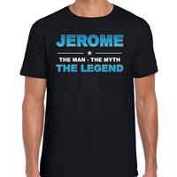 Bellatio Naam cadeau Jerome - The man, The myth the legend t-shirt Zwart
