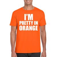 Bellatio I am pretty in orange tekst t-shirt oranje heren - Oranje
