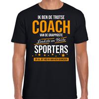 Bellatio Trotse coach van de beste sporters cadeau t-shirt Zwart