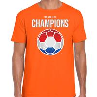 Bellatio We are the champions t-shirt met voetbal - Oranje