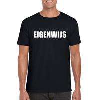 Bellatio Eigenwijs tekst t-shirt Zwart