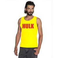Bellatio Gele Hulk hemdje met rode letters voor heren - worstelaar verkleed tanktop