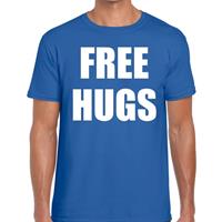 Bellatio Free hugs tekst t-shirt Blauw