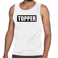 Bellatio Topper in kader tanktop heren Wit