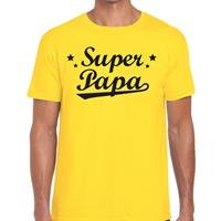 Bellatio Super papa t-shirt geel voor heren - Geel