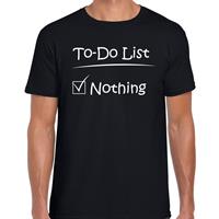 Bellatio Fout To Do list nothing t-shirt Zwart