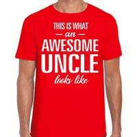 Bellatio Awesome Uncle - geweldige oom cadeau t-shirt Rood