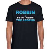 Bellatio Naam cadeau Robbin - The man, The myth the legend t-shirt Zwart