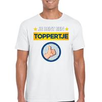 Bellatio Wit feest shirt - Je bent een toppertje met duim omhoog voor heren