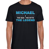 Bellatio Naam cadeau Michael - The man, The myth the legend t-shirt Zwart