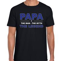 Bellatio Papa the man the myth the legend t-shirt voor heren - Zwart