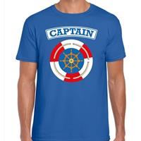 Bellatio Kapitein/captain verkleed t-shirt Blauw
