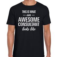 Bellatio Awesome / geweldige consultant cadeau t-shirt Zwart
