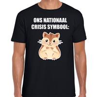 Bellatio Ons nationaal crisis symbool hamster t-shirt Zwart