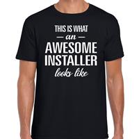 Bellatio Awesome Installer / geweldige installateur cadeau t-shirt Zwart