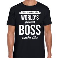 Bellatio Worlds greatest boss cadeau t-shirt Zwart