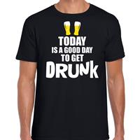 Bellatio Zwart fun t-shirt good day to get drunk - heren - Drank / festival shirt / outfit / kleding