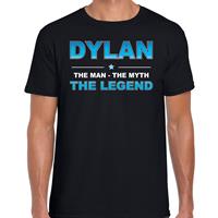 Bellatio Naam cadeau Dylan - The man, The myth the legend t-shirt Zwart