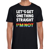 Bellatio Lets get one thing straight i'm not t-shirt - gaypride regenboog t-shirt Zwart