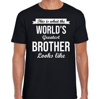Bellatio Worlds greatest brother cadeau t-shirt Zwart