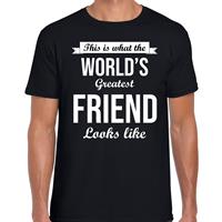 Bellatio Worlds greatest friend cadeau t-shirt Zwart