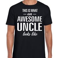 Bellatio Awesome Uncle - geweldige oom cadeau t-shirt Zwart