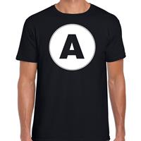 Bellatio T-shirt met de letter A heren Zwart