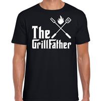 Bellatio The Grillfather bbq / barbecue t-shirt Zwart