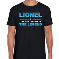 Bellatio Naam cadeau Lionel - The man, The myth the legend t-shirt Zwart