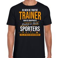 Bellatio Trotse trainer van de beste sporters cadeau t-shirt Zwart