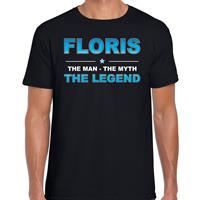Bellatio Naam cadeau Floris - The man, The myth the legend t-shirt Zwart