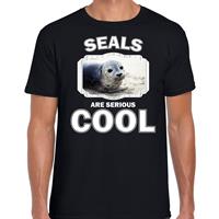 Bellatio Dieren zeehonden t-shirt Zwart