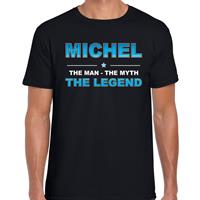Bellatio Naam cadeau Michel - The man, The myth the legend t-shirt Zwart