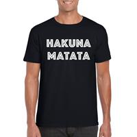 Bellatio Hakuna matata tekst t-shirt Zwart