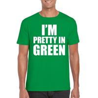 Bellatio I am pretty in green tekst t-shirt groen heren - Groen