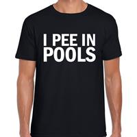 Bellatio Fout I pee in pools fun tekst t-shirt Zwart