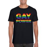 Bellatio Gay power regenboog t-shirt - Zwart