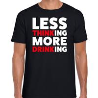 Bellatio Oktoberfest Less thinking more drinking drank fun t-shirt Zwart