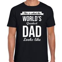 Bellatio Worlds greatest dad cadeau t-shirt Zwart